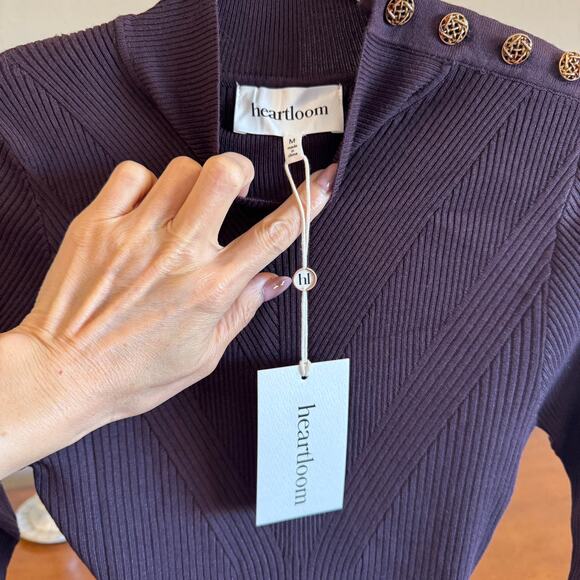 Heartloom Naima Dress in Coco – Size M – Chic Ribbed Knit Sweater Dress - Picture 7 of 9